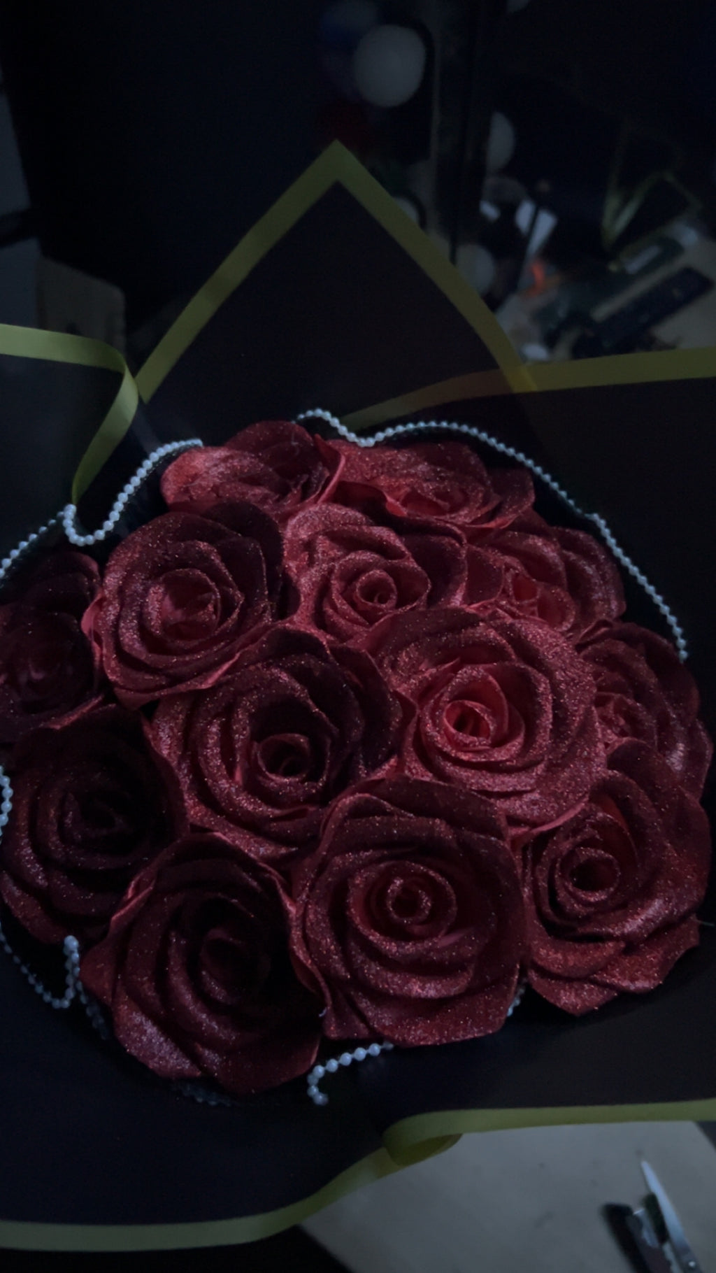 Bouquet fleurs à paillettes♥️