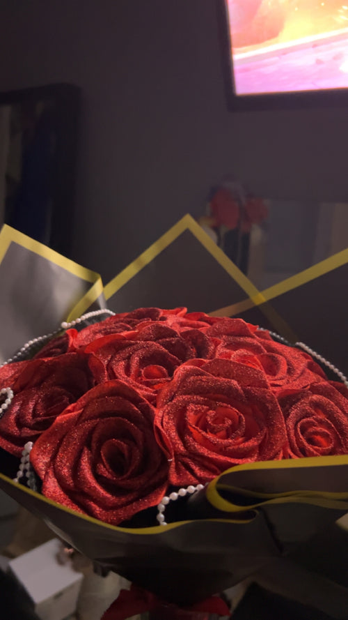 Bouquet fleurs à paillettes♥️