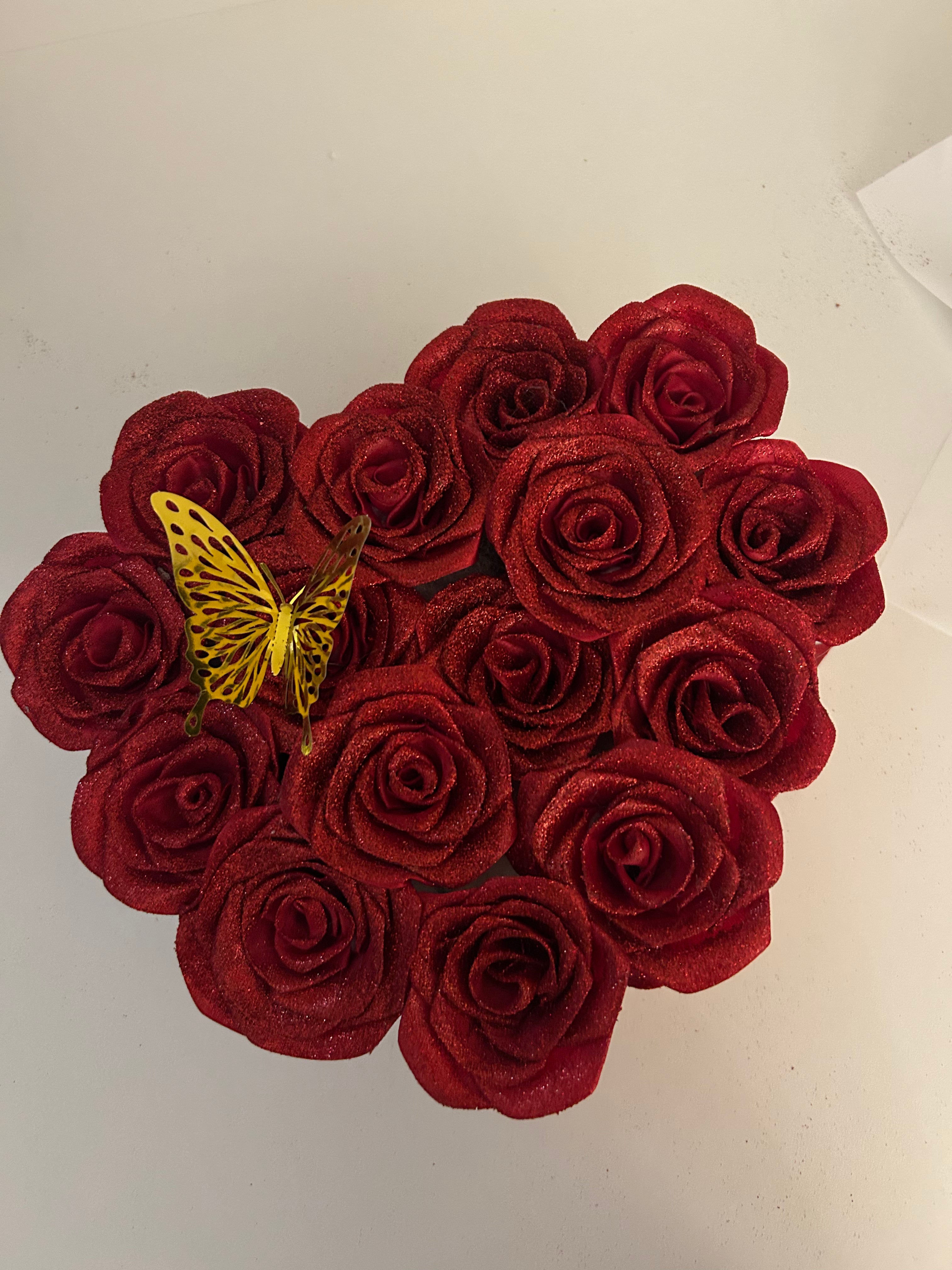 Boîte cœur à paillettes