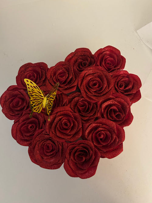 Boîte cœur à paillettes