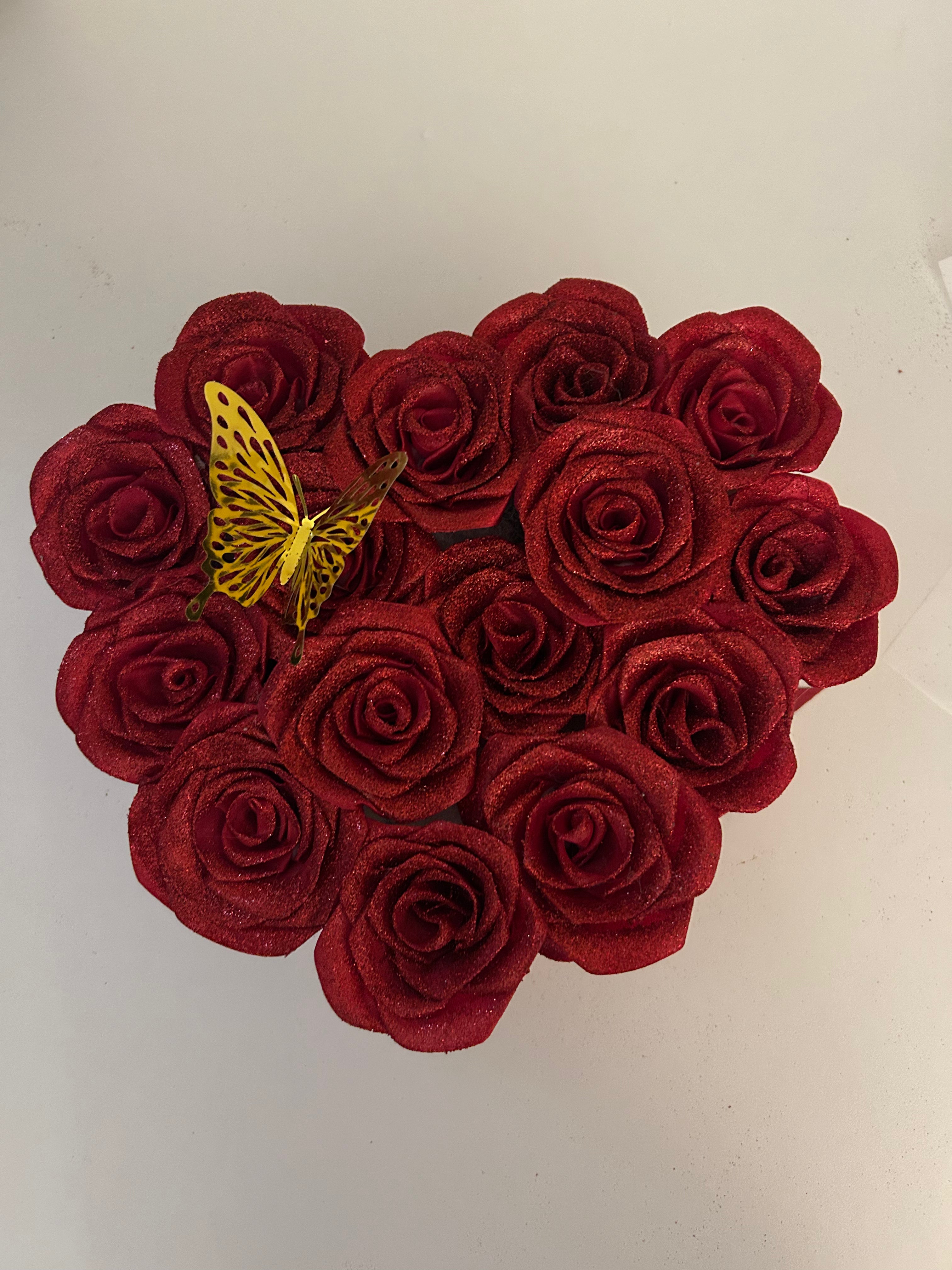 Boîte cœur à paillettes